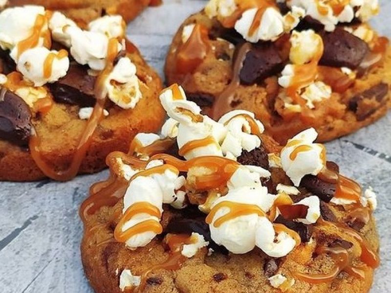 Cookies aux popcorns caramel beurre salé